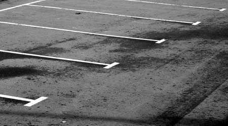 Empty parking lot in black and white. Abstract background and pattern.の写真素材