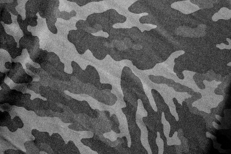 Military uniform pattern in black and white. Abstract background and texture.の写真素材