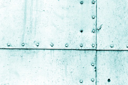 Rusty metal wall texture in cyan tone. Abstract background and texture for design.