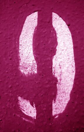Number 9 in stencil on metal wall in pink tone. Abstract background and texture for design.の写真素材