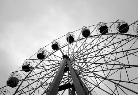 Ferries wheel in the end of season. Entertaiment and travel backgroundの写真素材