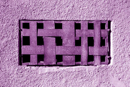 Rusty abstract metal grit construction in purple tone. background and texture.の写真素材