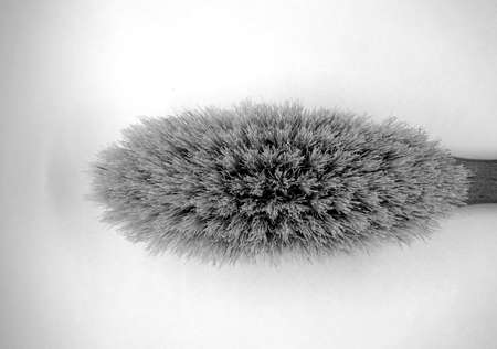Massage brush close up in black and white. Surface and natural pattern.の写真素材