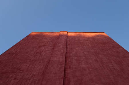 Wall of residential building against sky. architecture and concept backgroundの写真素材