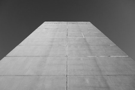 Wall of residential building against sky. architecture and concept backgroundの写真素材