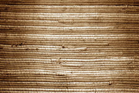 Handmade rag carpet or mat texture. Background and pattern for design.の写真素材