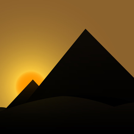Egyptian pyramids at dawnのイラスト素材