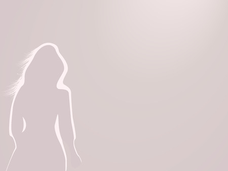 Silhouette of the girl with developing hairのイラスト素材