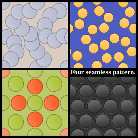 Set of four seamless patterns with circles.のイラスト素材