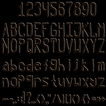 A complete set of letters and numbers and punctuation marksのイラスト素材