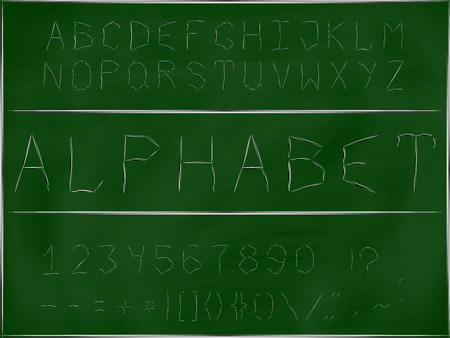 The font in the form of engraving on a blackboardのイラスト素材