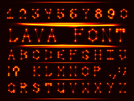 Robotic font in the style of hot metal. The letters and numbers.のイラスト素材