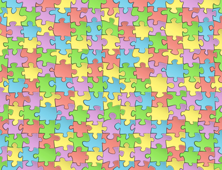 Seamless pattern of colored pieces of puzzleのイラスト素材