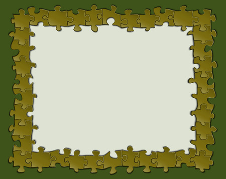 A coloured frame from the elements of the puzzle with a blank background for your design inside and a colored background on the outsideのイラスト素材
