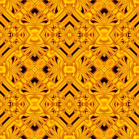 Warm yellow seamless pattern with decorative elements and swirls for wrapping paper and other designer jewelryのイラスト素材