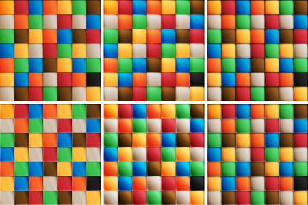 Multi color set of square tilesのイラスト素材