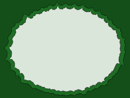 Oval abstract green frame with shadowのイラスト素材