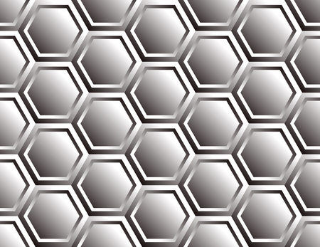 Metal seamless hexagon pattern, double folded look like futuristic armorのイラスト素材