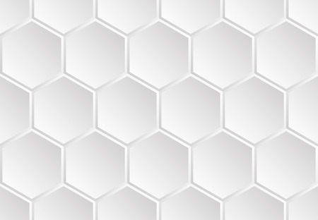 White enameled metal seamless pattern of the hexagonal vertically aligned concave plates look like a honeycomb or futuristic armorのイラスト素材