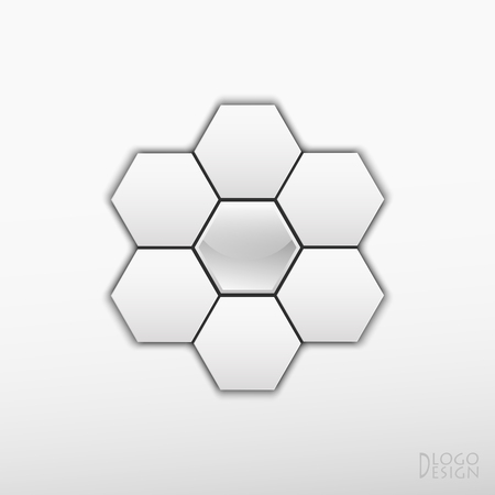 Paper with convex hexagons pattern.のイラスト素材