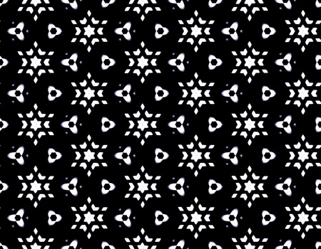 Black and white seamless vector image of abstract figures in the stylish form on a dark background...