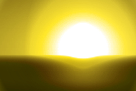 Hills and the setting sun. Abstract landscape in gold tones.のイラスト素材