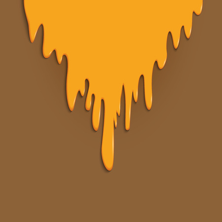 Yellow sweet glaze drizzled on the caramel. Culinary delights. Material design in 3D styleのイラスト素材