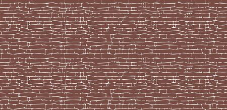 Abstract background of a brick wall. White broken lines and uneven seams. Brown seamless patternのイラスト素材
