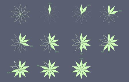 Progress percentage icons flower style inのイラスト素材