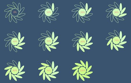 Progress percentage icons flower oval styleのイラスト素材