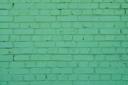 light green brick wall for background. high quality texture. landscape shotの写真素材