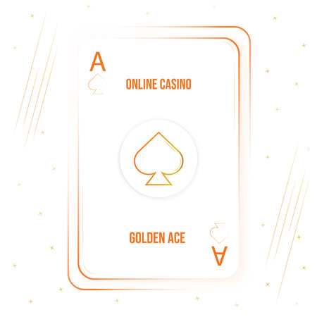golden ace Cassino concept art. gambling, playing poker championship. simple Vector illustrationのイラスト素材