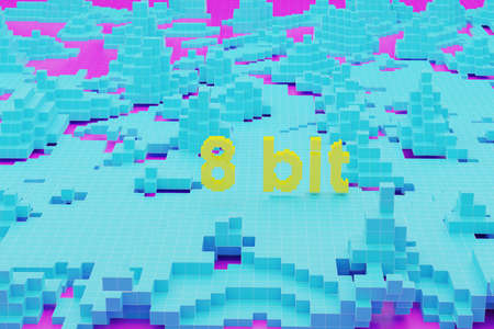 8bit game block retro style background for old-school gamers