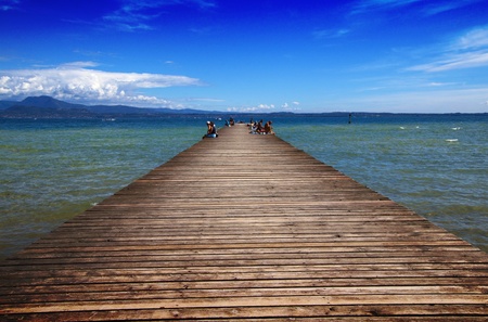 On the shores of Lake Garda.の写真素材