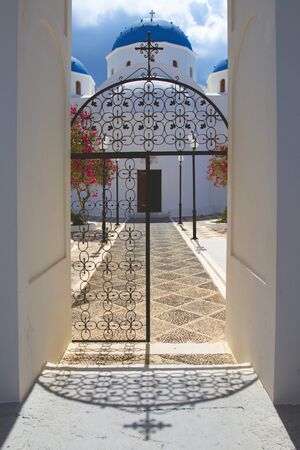 Church on the island of Santorini.の写真素材