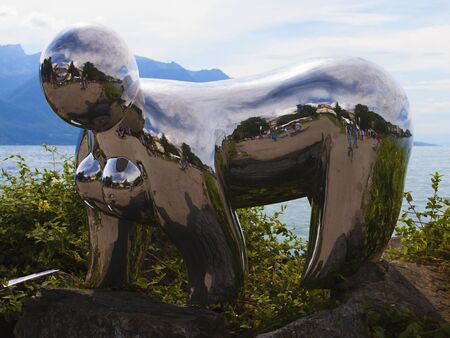 Modern art on the shores of Lake Geneva.のeditorial素材