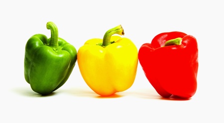 Spring fresh vegetables on a white background.