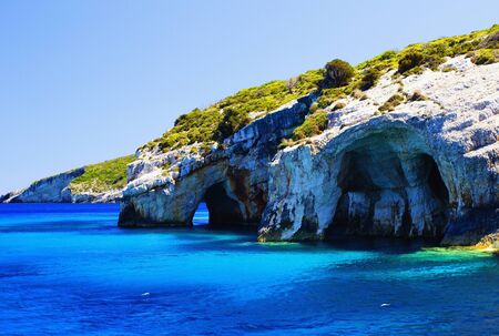 Blue cave on the island of Zakynthos.の写真素材