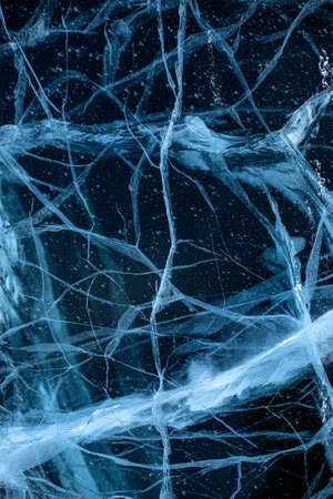 Baikal, Lake Baikal, ice, cracks, Siberia, winter on Baikal, cracks in ice, blue ice, sunset on baikal, sunset on winter baikalの写真素材