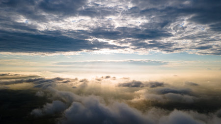 Amazing sunset on a golf-courseの写真素材