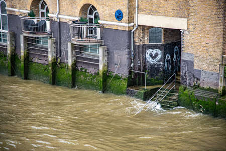 London, river, stairsの写真素材