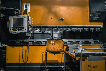 Press break set for bending in metal workshop company