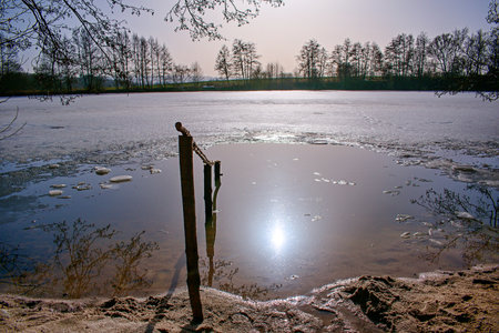 Winter swimming - discover the hidden magic of hardeningの写真素材