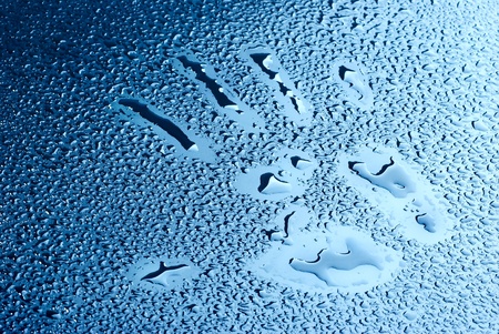 Print of hand on water dropsの写真素材