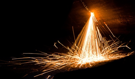 Sparks from welding of metalの写真素材