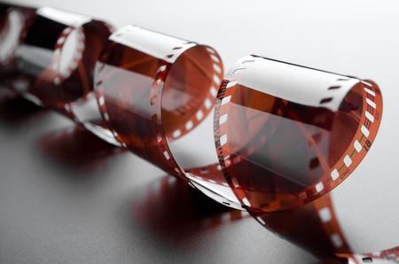 Close-up of a roll 35 mm photographic filmの写真素材