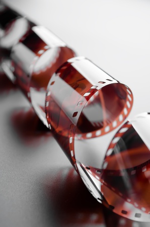 Close-up of a roll 35 mm photographic filmの写真素材