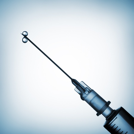 Close-up of medical syringe with drugの写真素材