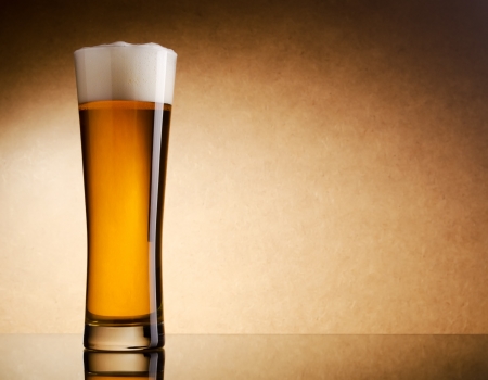 Still life photography of light beer glassの写真素材