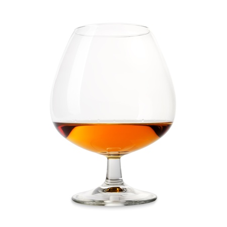 Isolated cognac wineglass on a white background の写真素材